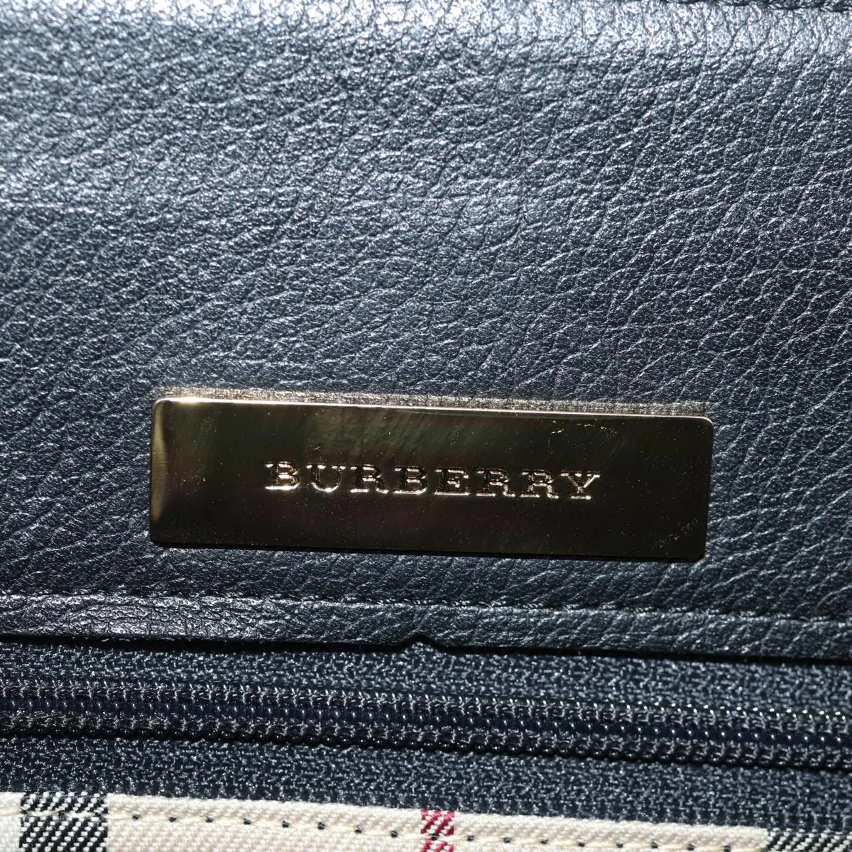 BURBERRY Shoulder Bag Leather Black Auth bs14825