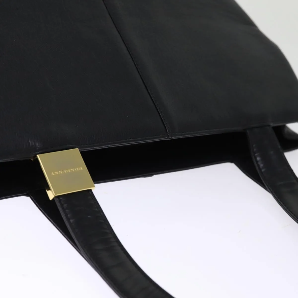 BURBERRY Shoulder Bag Leather Black Auth bs14825