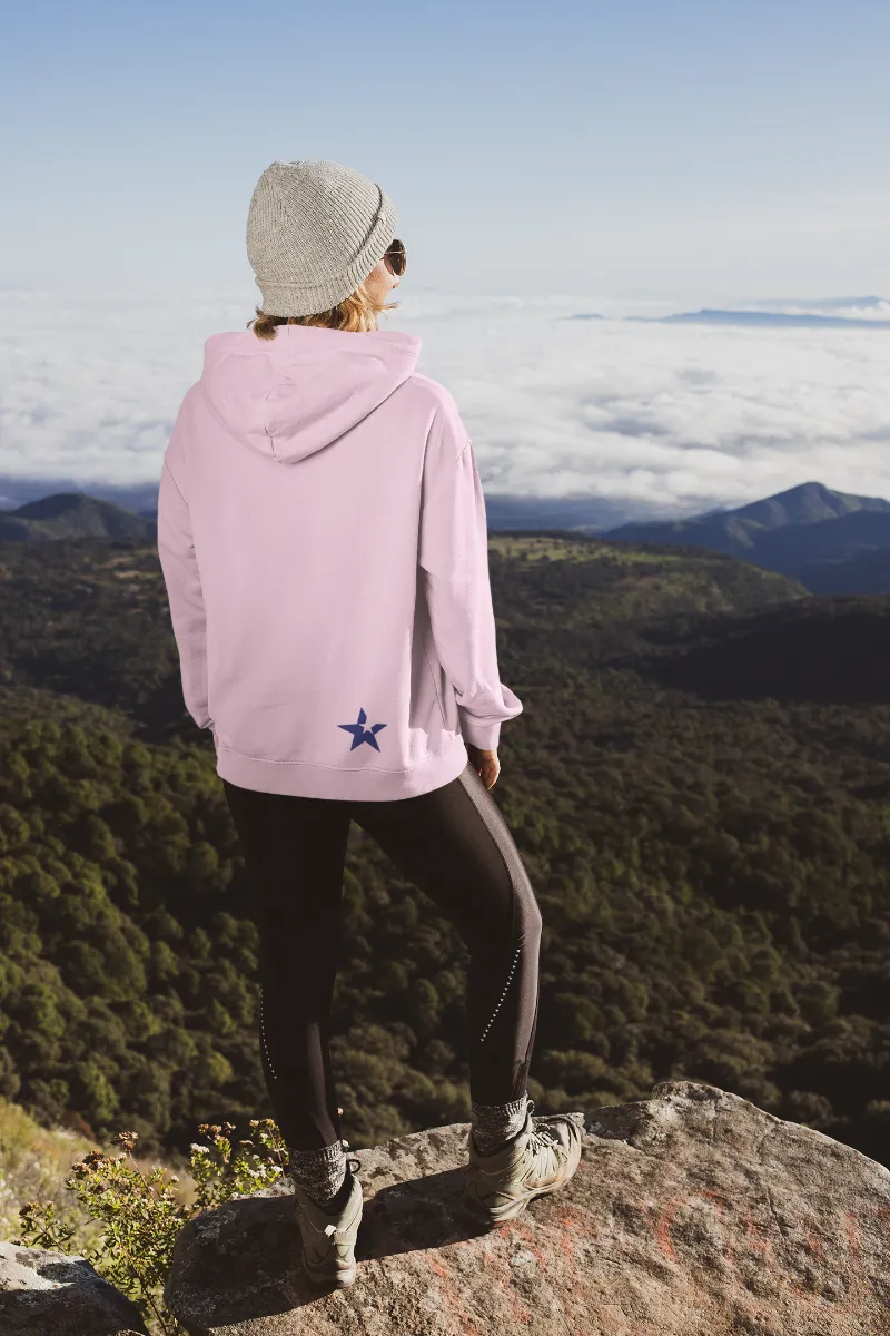 Cross Neck Hoodie | Baby Pink