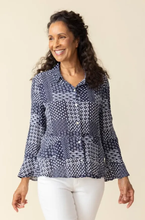 Double Flounce Patchwork Top