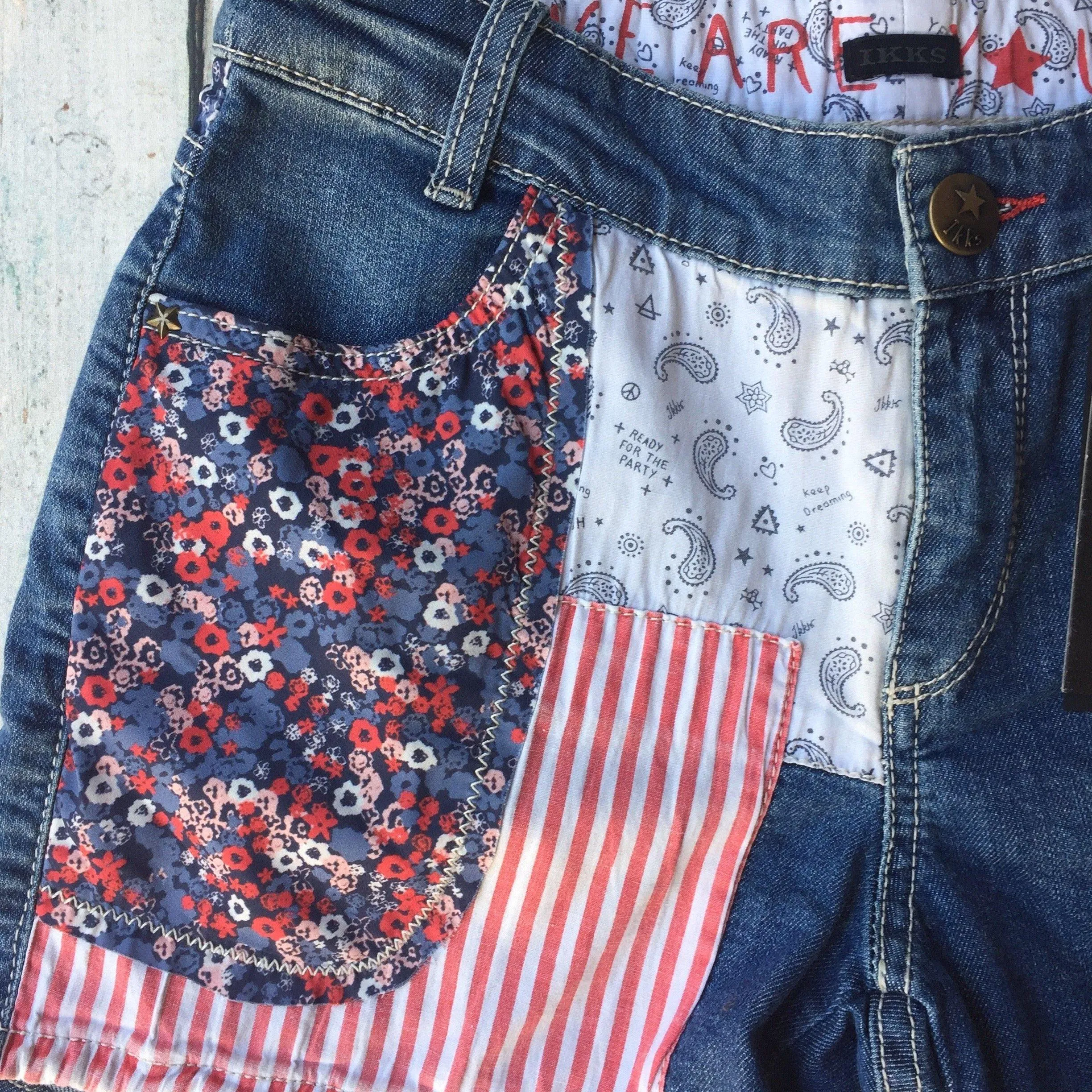 French label IKKS Ladies Denim Patch Shorts