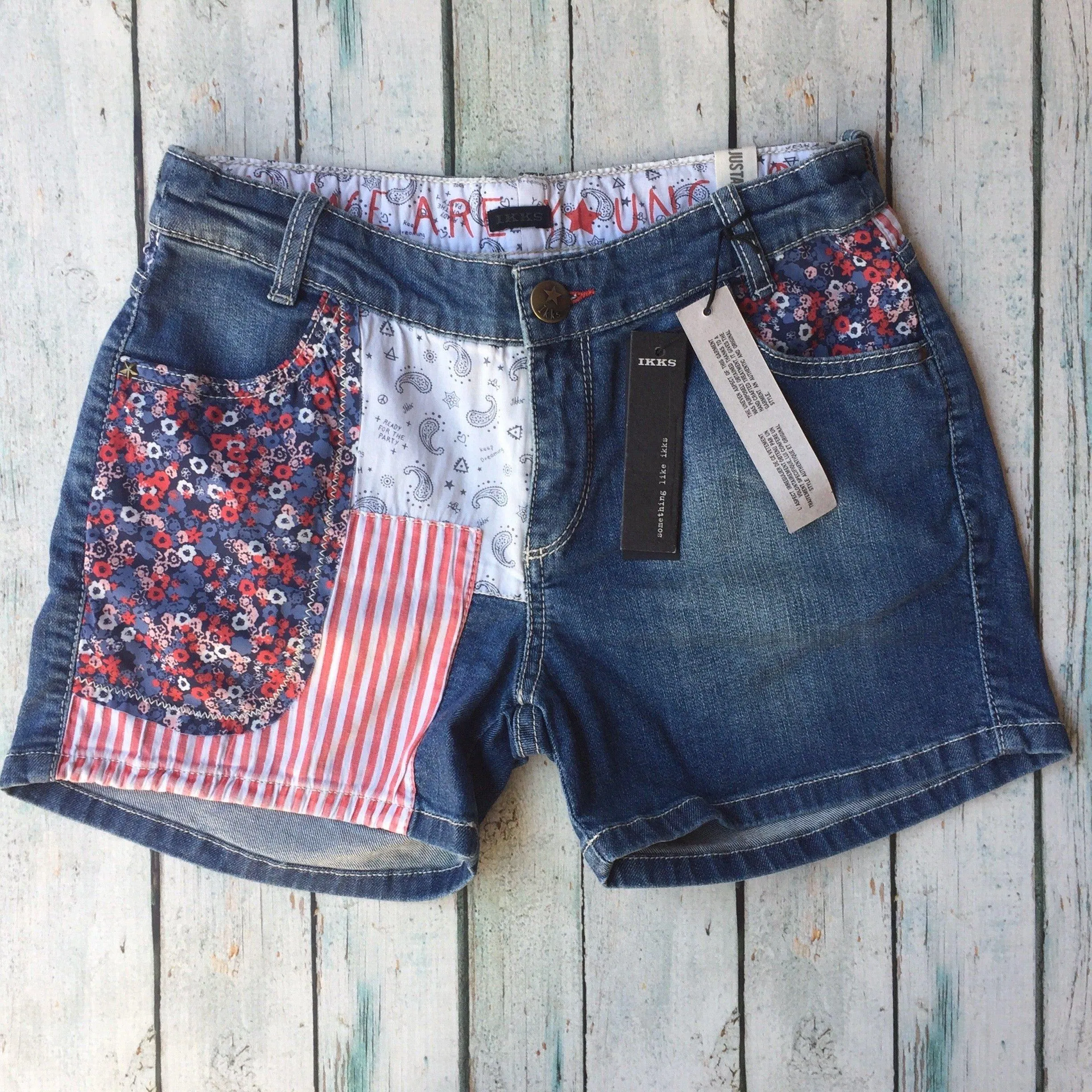 French label IKKS Ladies Denim Patch Shorts