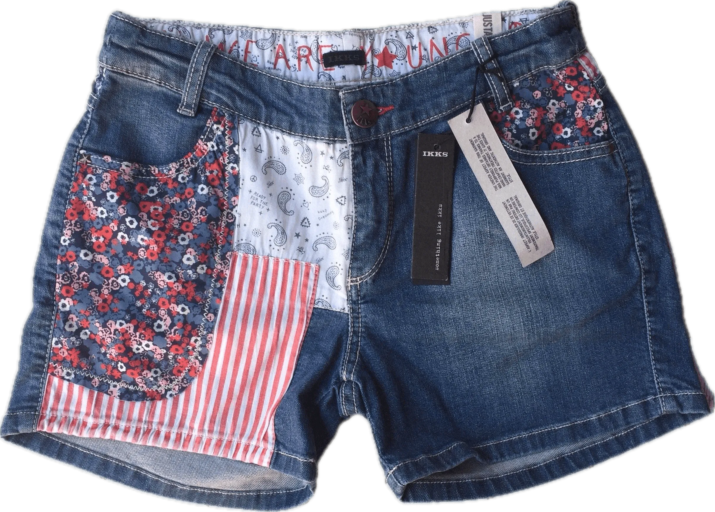 French label IKKS Ladies Denim Patch Shorts