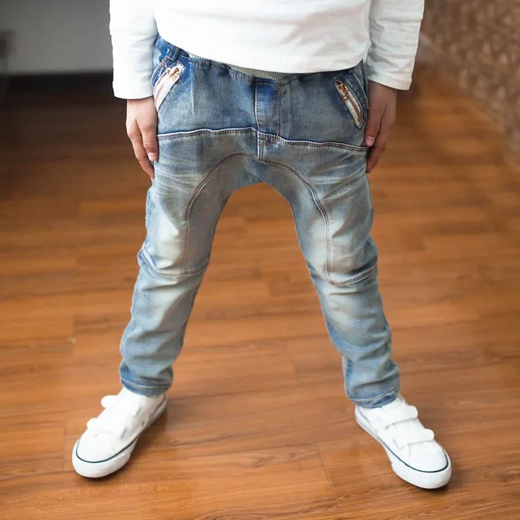 Kids Moto Jeans Patchwork, Zipper Pockets