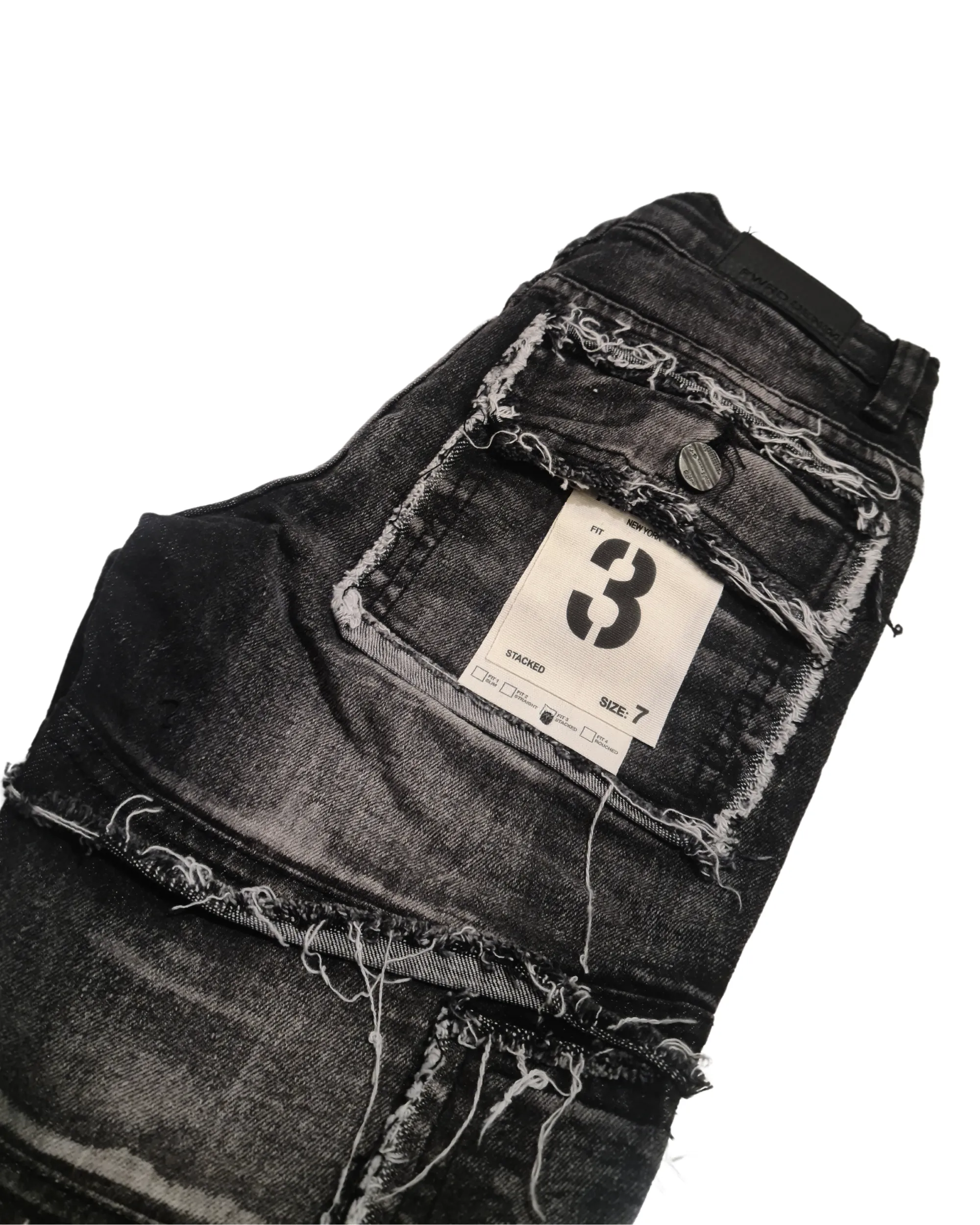 Kids Patchwork Stacked Jeans 33958K