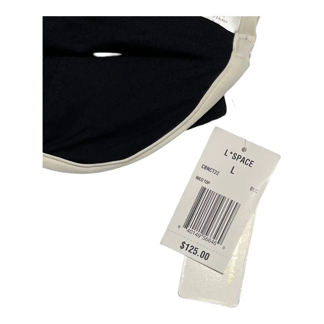 L*SPACE Revolve Set Nico Underwire Bikini Top Mercury Bottom L New Black White