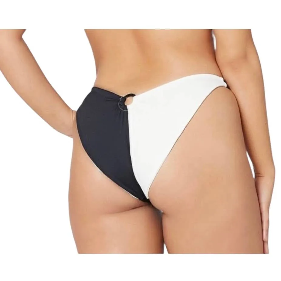 L*SPACE Revolve Set Nico Underwire Bikini Top Mercury Bottom L New Black White