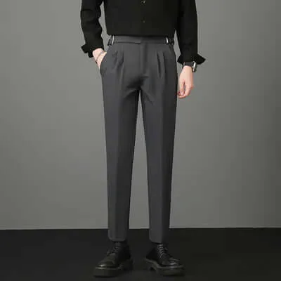 Men's Slim Fit Ankle-Length Formal Trousers