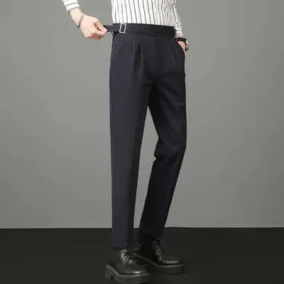 Men's Slim Fit Ankle-Length Formal Trousers