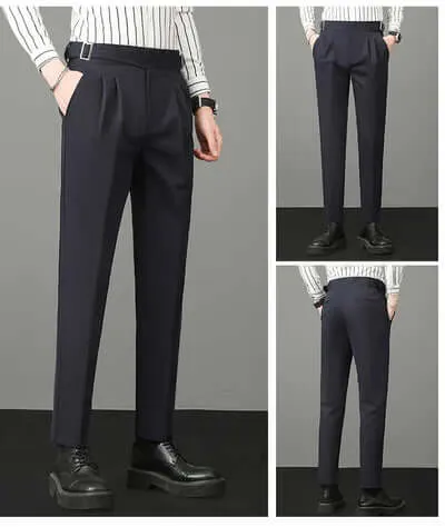 Men's Slim Fit Ankle-Length Formal Trousers
