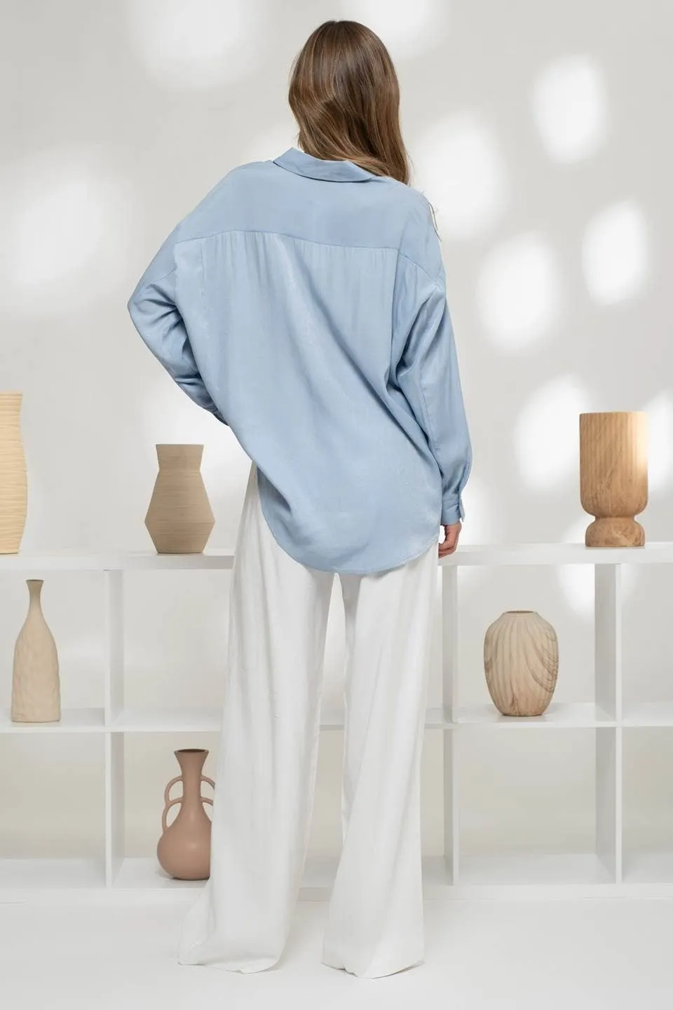 OVERSIZED BUTTON DOWN LONG SLEEVE SHIRT