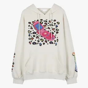 Retro Phone Leopard Beige Hoodie