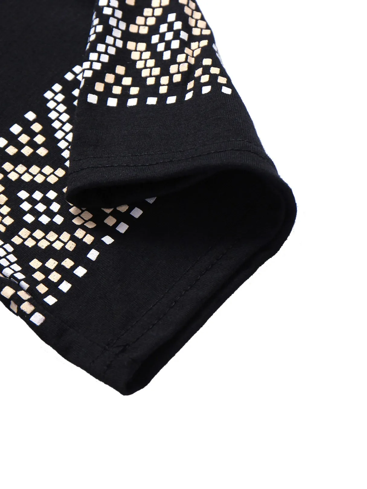 Wholesale Black Short Sleeve Geometrical Casual Dress