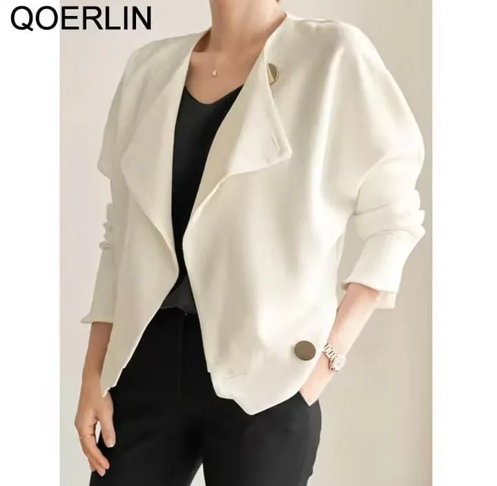 Women's White Shirt O-Neck Long Sleeve Top    S4372716